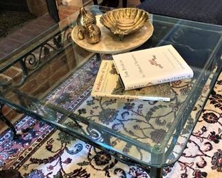 Glass top coffee table