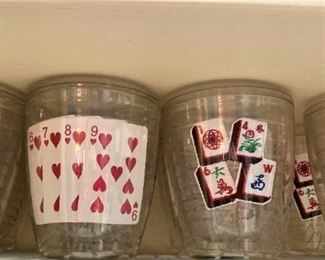 Paying cards and Mah Jongg glasses