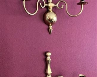 Brass wall sconces