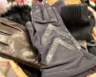 Leather and cloth gloves