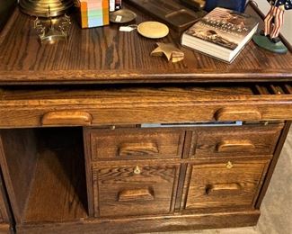 Oak computer desk (pull out section for the keyboard)