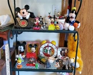 Vintage Mickey Mouse Phone, Mickey and Minnie Bank / Goofy collectible figure, Snoopy clock, Bugs bunny