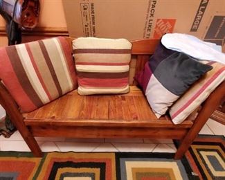 Wooden Bench with storage