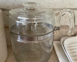 Pyrex Glass Percolator Stovetop Coffee Pot
