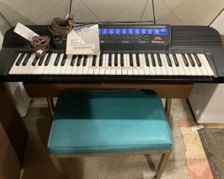 Keyboard with Vintage Stand And Bench