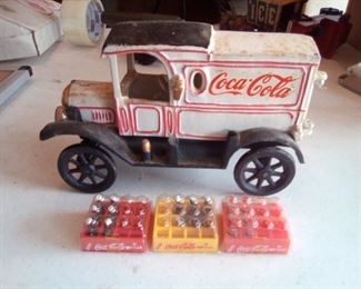 Cast Iron Coke Truck with Bottles