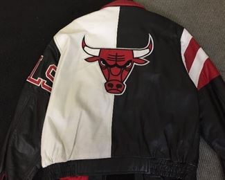 Vintage 1990s Chicago Bulls Leather Jacket, size Large, by Starter