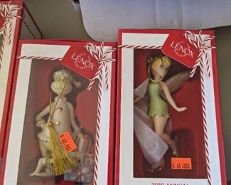 Lenox Grinch and Tinkerbell Ornament's