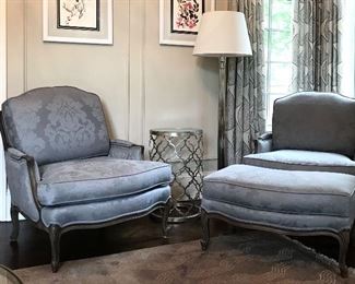 Pair Versailles Lounge Chairs & Ottoman
Was $2700
Now $1400
Ethan Allen 
Classical Chrome Floor Lamp
Was $950
Now $500
