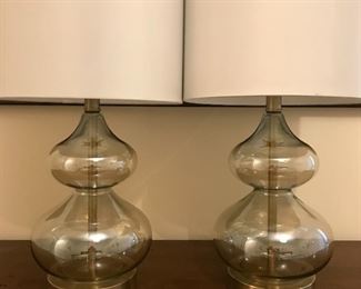 Arhaus 
Pair Double Gourd 
Glass & Brass Lamps
SOLD