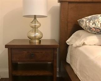 Pottery Barn
Night Stand
(1 of pair)
SOLD
Arhaus 
Double Gourd Glass & Brass Lamp
(1 of pair)
SOLD
Pottery Barn King Bed
SOLD
