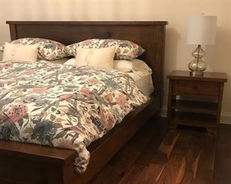 Pottery Barn
Night Stand
(1 of pair)
SOLD
Arhaus 
Double Gourd Glass & Brass Lamp
(1 of pair)
SOLD
Pottery Barn King Bed
SOLD
