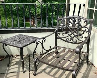 Frontgate 
Side Table Onyx Finish
Cast Aluminum 
Was $325
Now $175
Frontgate 
Lounge Chair Onyx Finish
Cast Aluminum 
Was $800
Now $400
