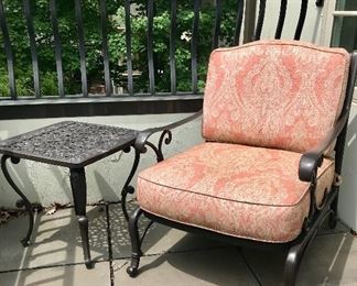 Frontgate 
Side Table Onyx Finish
Cast Aluminum 
Was $325
Now $175
Frontgate 
Lounge Chair 
Onyx Finish 
Cast Aluminum 
Was $800
Now $400
