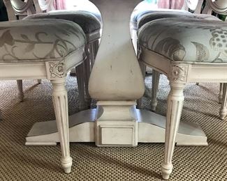 Details

Ethan Allen
6/2 Margaux Dining Chairs
Was $1800
Now $900

Ethan Allen
Cameron Trestle Dining table 
SOLD