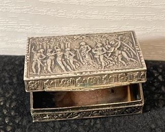 Antique Small Decorative Sterling Silver Box