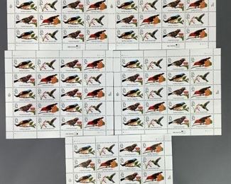 Five (5) blocks of Tropical Bird stamps 32c Year 1998 Scott #3222-3225