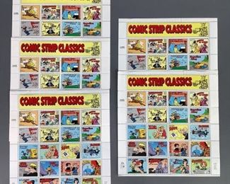 Five blocks of twenty (20) each of 1995 Comic Strip Classics MNH stamps, Scott #3000.