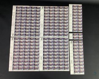 Four blocks of fifty each, one block of twenty (20), one block of eighteen (18), and twenty (20) additional 1974 MNH Skylab stamps, Scott #1529.