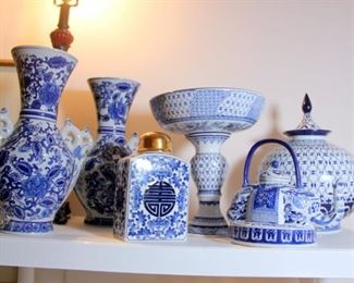 Large Selection of Blue & White Decorative Ceramics