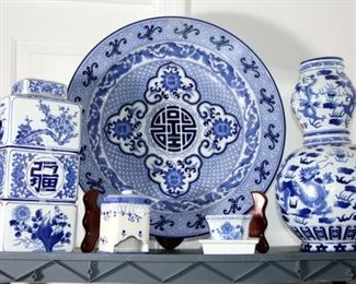 Large Selection of Blue & White Decorative Ceramics