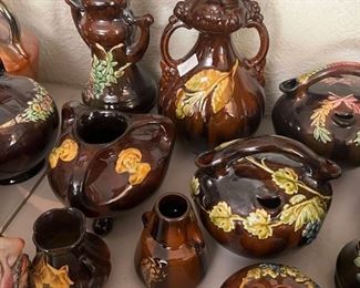 American Brown High Gloss Pottery including Roseville and Owens