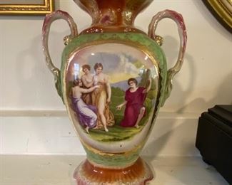 Antique double-handled porcelain vase.