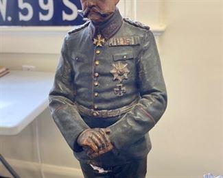 Chalk figurine of Germany's Kaiser Wilhelm.