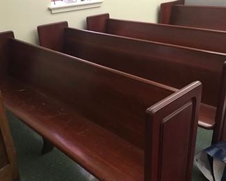 8’ pews, over 60 yr old.