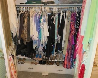 4 CLOSETS OF CLOTHING AND SHOES