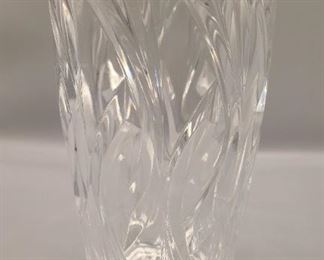 Heavy large crystal cut vase