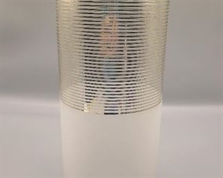 Tall silver stripe vase