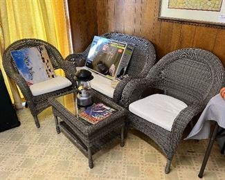 4 piece wicker patio set