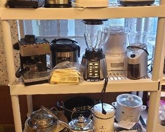 Cosori ~ Cuisinart coffee maker ~ Waring Pro professional ice crusher  ~ Capresso coffee grinder ~ Oster blender ~ Aroma