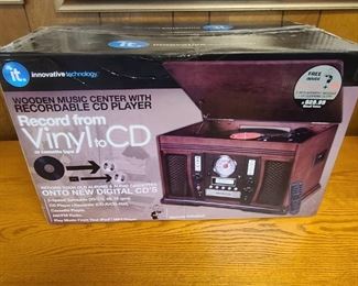 IT. Innovative Technology  ~ wooden music center recordable CD player = Vinyl to CD
