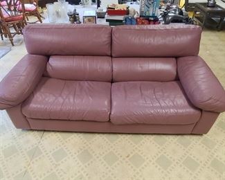 Leather mauve couch
*matching oversized club chair