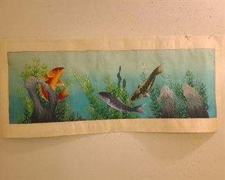 Silk runner wall art "Under The Sea"