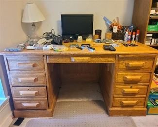 Winner Only Incorporated wood desk 5 drawers and two filing drawers