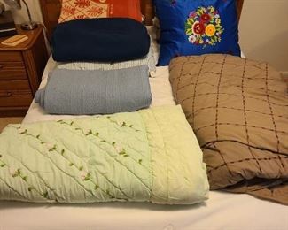 Bedding, pillows and blankets