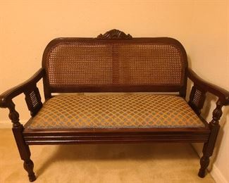 Cane back bench/settee 