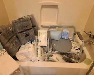 Adult diapers 
Shower chair