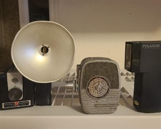 VINTAGE camera - Kodak Brownie Hawkeye Flash Model & VINTAGE Keystone 8MM movie camera