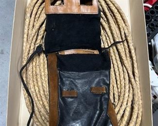 Chaps, lasso & leather pouch