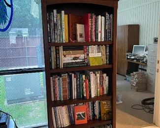 One of two tall bookcases. The books  contained are all devoted to the Horse, just a wonderful selection covering all aspects of raising, training and riding. 