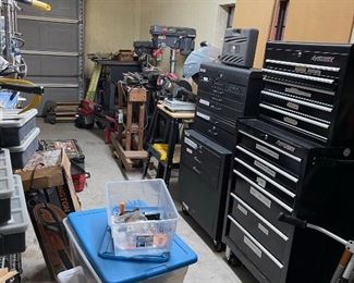 THe tool boxes and some large power tools are located on the far left wall when you enter the shop. More detailed photos to follow.