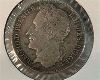  Leopold Premier Belgium Silver Coin