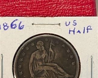 1866 Seated Liberty Half Dollar