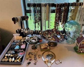 Wonderful costume jewelry, lots of ladies watches