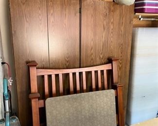 Storage Cabinets, Arts and Craft style twin headboard and foot board