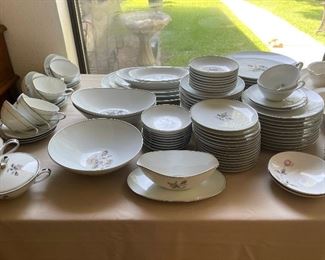 Vintage Noritake "Margot" #5605 Japan, service for 12 plus serving pieces